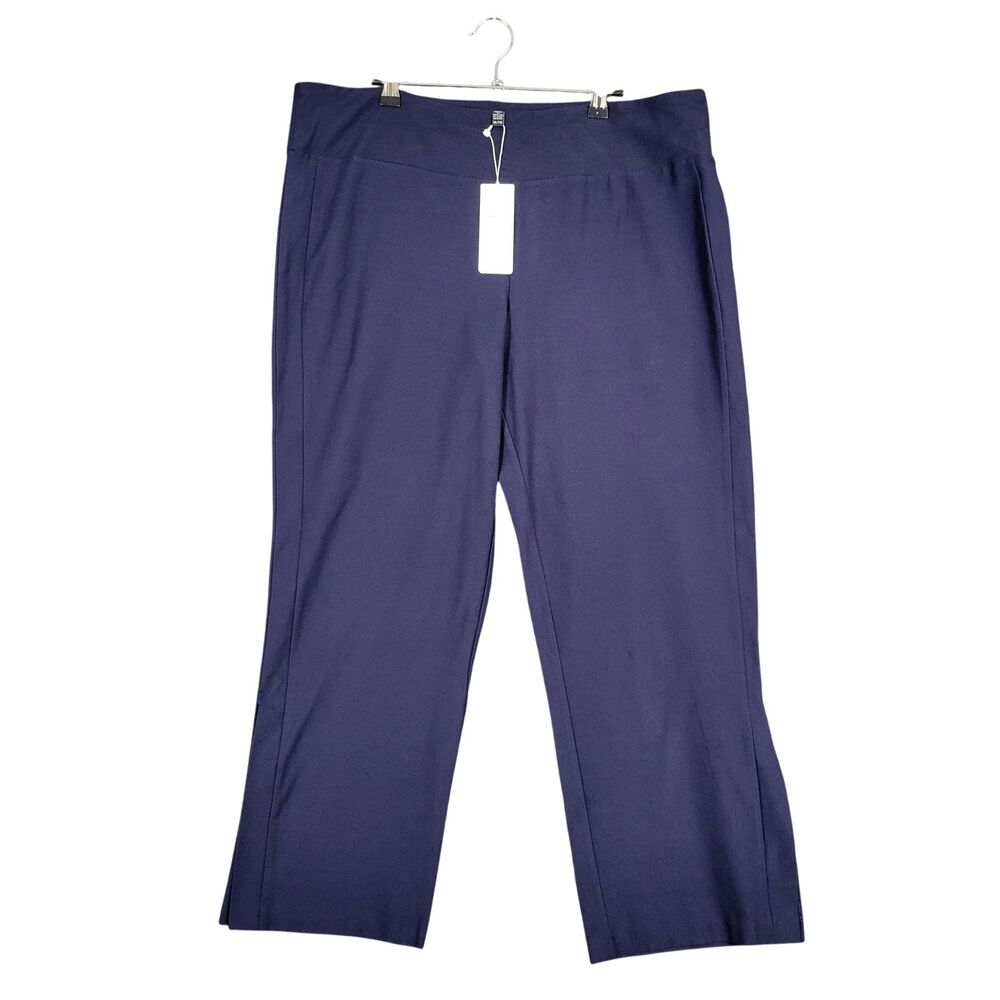 NWT EILEEN FISHER Midnight Blue Crop Bootcut Pant Washable Stretch Crepe SIZE XL
